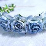 Blue Floral Headpiece/ Hair Wreath/ Hair Crown