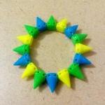 Blue Yellow And Green Spikes Bracelets