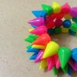 Blue Yellow And Green Spikes Bracelets