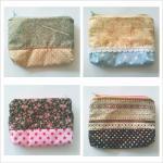Vintage Floral And Polka Dots Print Zipper Pouch