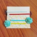 Clay Flower Bobby Hair Pin In A Pair ( Light Mint..