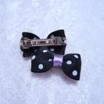 Mini Black Polka Dots Bow Hair Pins ( 2 In A Set )
