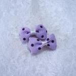 Mini Pastel Purple Polka Dots Bow Hair Pins ( 2 In..
